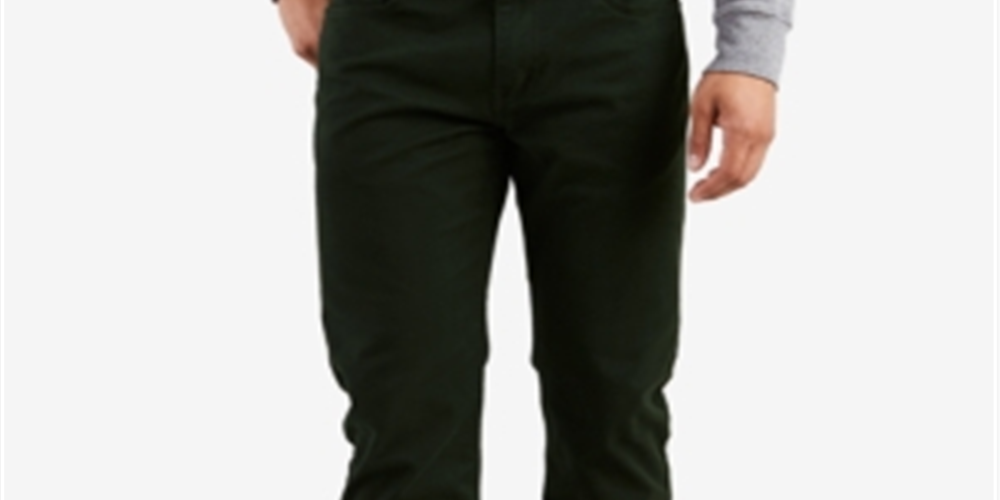 Calça jeans Levi's 502 Taper Soft Twill masculina, verde, tamanho 31x30