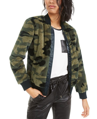Jaqueta bomber camuflada feminina Bar III, verde, tamanho médio