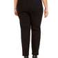 Calça feminina JM Collection Plus Tummy Control com perna reta e ajuste justo, preta, tamanho pequeno