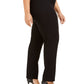 Calça feminina JM Collection Plus Tummy Control com perna reta e ajuste justo, preta, tamanho pequeno