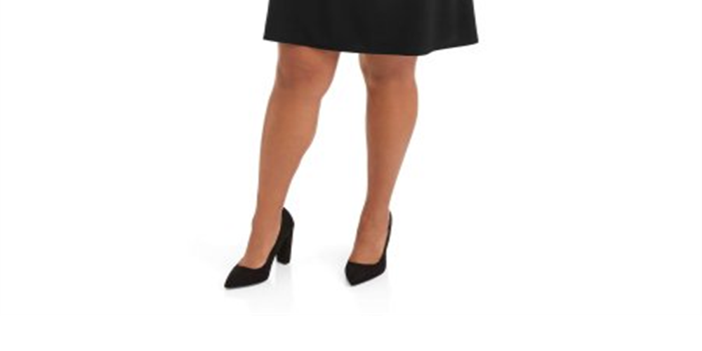 Vestido feminino plus size Love Squared com manga sino e acabamento, preto, tamanho 2X