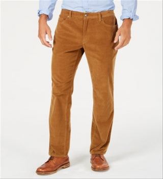 Club Room Men's Stretch Corduroy Pants Brown Size 34X32