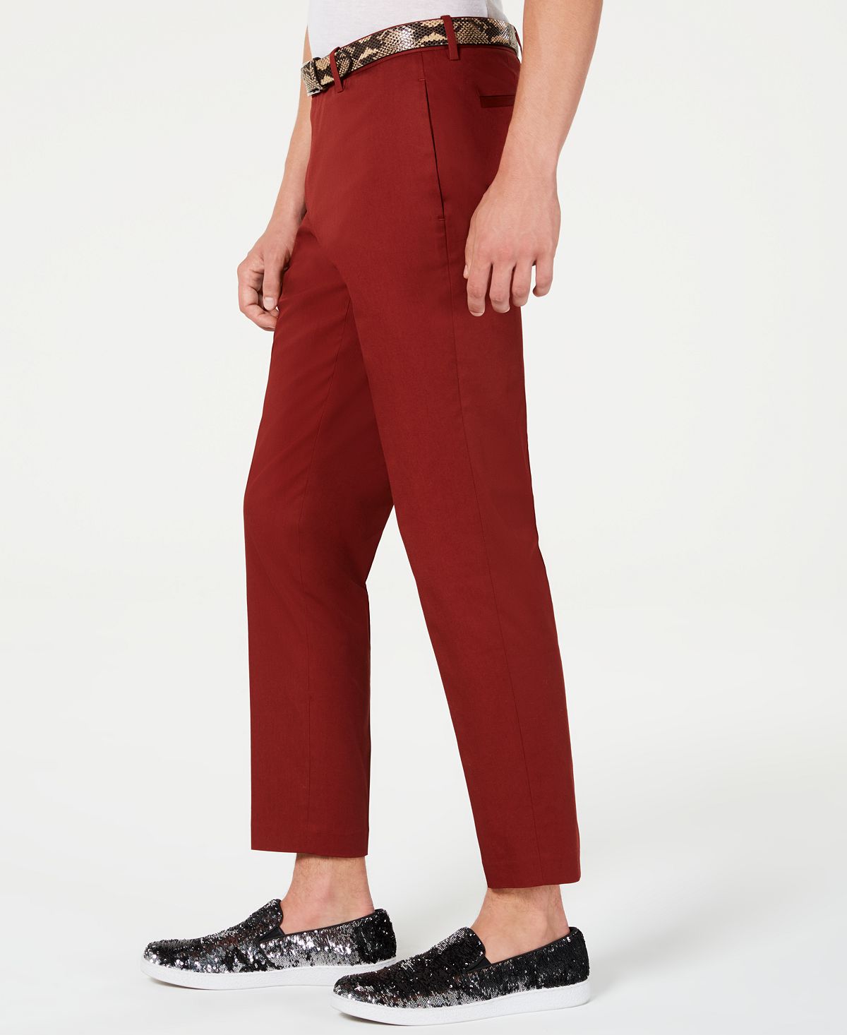 Calça masculina slim fit tijolo INC International Concepts marrom tamanho 32x32