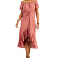 Vestido abaixo do joelho feminino Style &amp; Co, marrom, tamanho grande