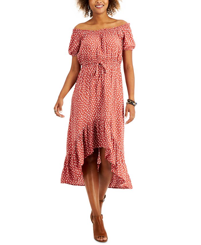 Vestido abaixo do joelho feminino Style &amp; Co, marrom, tamanho grande