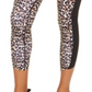 Leggings esportivas femininas Ideology com estampa animal, pretas, tamanho GG