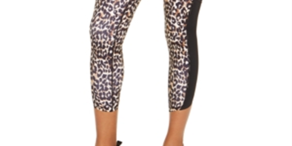 Leggings esportivas femininas Ideology com estampa animal, pretas, tamanho GG