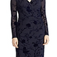 Vestido midi queimado de veludo Torelana Ralph Lauren feminino, azul-marinho, tamanho 8
