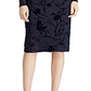 Vestido midi queimado de veludo Torelana Ralph Lauren feminino, azul-marinho, tamanho 8