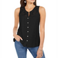 Regata feminina com botões Style &amp; Co, preta, tamanho M