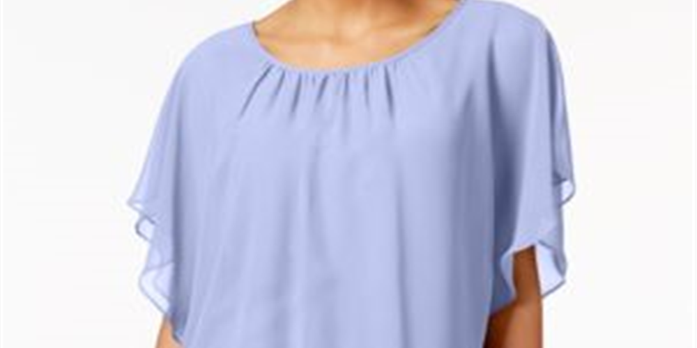 Blusa feminina manga bufante JM Collection roxa tamanho pequeno