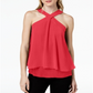 Top Halter sem mangas feminino Bar III vermelho tamanho médio
