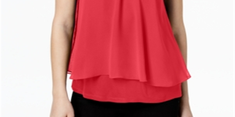 Top Halter sem mangas feminino Bar III vermelho tamanho médio