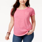 Camiseta feminina Burnout Style &amp; Co, rosa, tamanho X-S