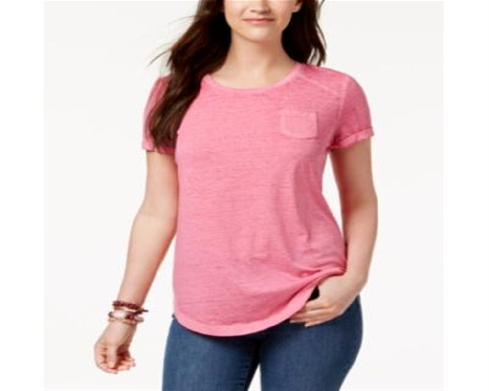 Camiseta feminina Burnout Style &amp; Co, rosa, tamanho X-S