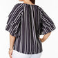 Blusa feminina listrada com mangas em camadas Charter Club, azul, tamanho 4X