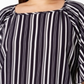Blusa feminina listrada com mangas em camadas Charter Club, azul, tamanho 4X