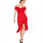 Vestido midi ombro a ombro feminino XSCAPE vermelho tamanho 8