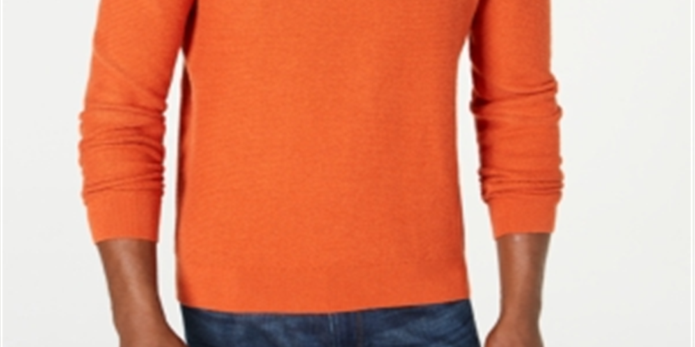 Suéter masculino Michael Kors com gola redonda laranja tamanho extragrande