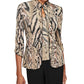 Alex Evenings Conjunto Feminino Estampa Animal Marrom Tamanho Pequeno