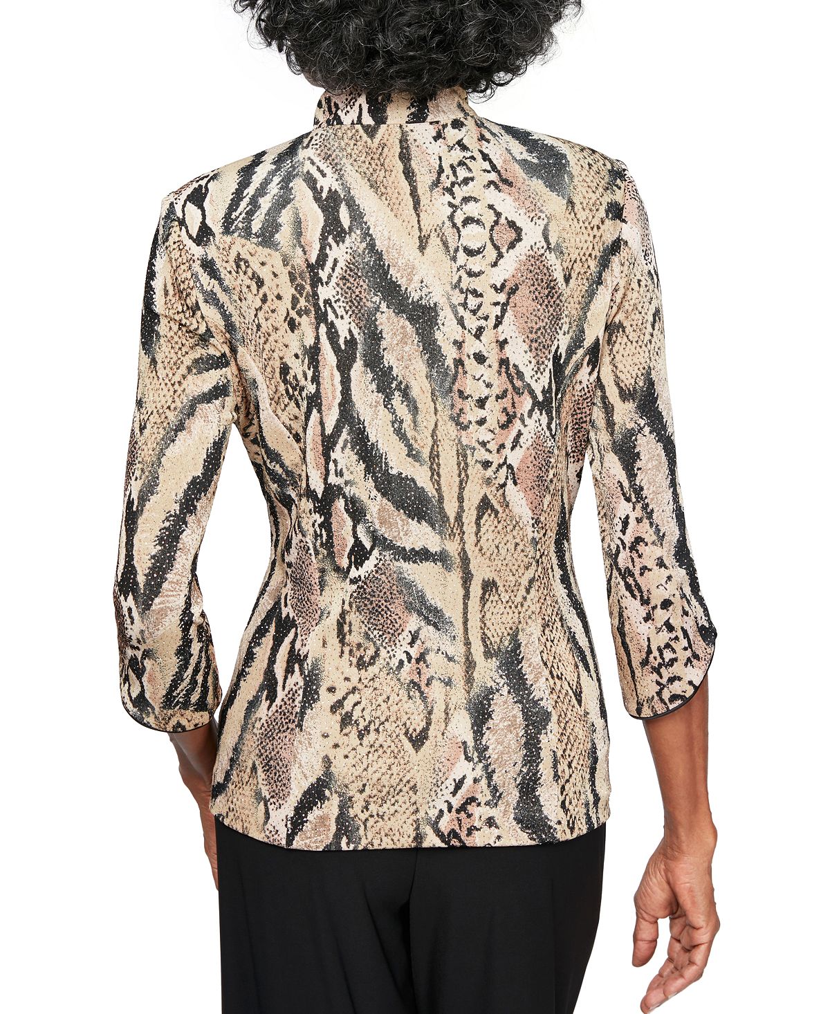 Alex Evenings Conjunto Feminino Estampa Animal Marrom Tamanho Pequeno