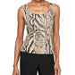 Alex Evenings Conjunto Feminino Estampa Animal Marrom Tamanho Pequeno