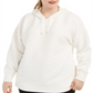 Ideology Moletom com capuz feminino com zíper lateral e aquecimento, branco, tamanho 3X