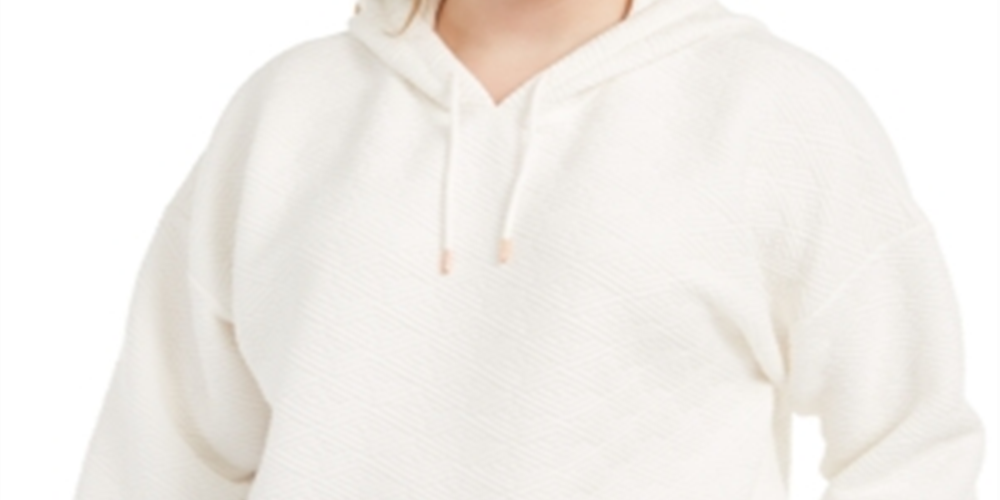 Ideology Moletom com capuz feminino com zíper lateral e aquecimento, branco, tamanho 3X