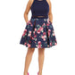 Vestido de festa feminino B Darlin, sem mangas, com decote em joia e ajuste acima do joelho, azul, tamanho 14