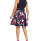 Vestido de festa feminino B Darlin, sem mangas, com decote em joia e ajuste acima do joelho, azul, tamanho 14