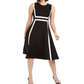 Vestido flare sem mangas Calvin Klein feminino, colorblock, preto, tamanho 2