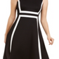 Vestido flare sem mangas Calvin Klein feminino, colorblock, preto, tamanho 2