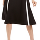 Vestido flare sem mangas Calvin Klein feminino, colorblock, preto, tamanho 2
