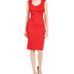 Vestido Calvin Klein Feminino Sem Mangas Comprimento Até o Joelho Vermelho Tamanho 10