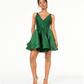 Vestido formal feminino Blondie Nites com zíper, manga curta, decote coração, mini, tamanho 9, verde