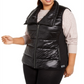 Calvin Klein Performance Plus Colete Puffer Estampado Feminino Preto Tamanho 1X