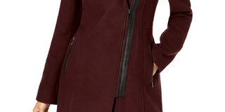 Casaco assimétrico com gola de pele sintética Maralyn &amp; Me Junior, vermelho, tamanho grande