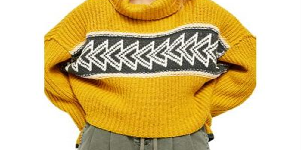 Suéter feminino Free People Greater Than Ribbed Knit com gola alta, amarelo, tamanho M