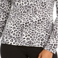 Blusa feminina com estampa de leopardo Charter Club, branca, tamanho pequeno