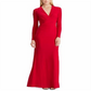 Vestido de noite com sobrepeliz e detalhes em Rowenah da Ralph Lauren, tamanho 12, vermelho