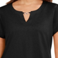 Camiseta feminina Karen Scott Keyhole preta tamanho P