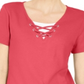 Karen Scott Top Feminino com Renda e Camadas Rosa Tamanho Médio