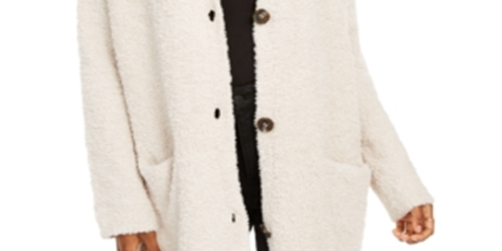 Cardigan American Rag Junior's com decote em V, bege, tamanho grande