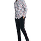 Camisa masculina Tommy Hilfiger com estampa de botões e ajuste personalizado, branca, tamanho pequeno