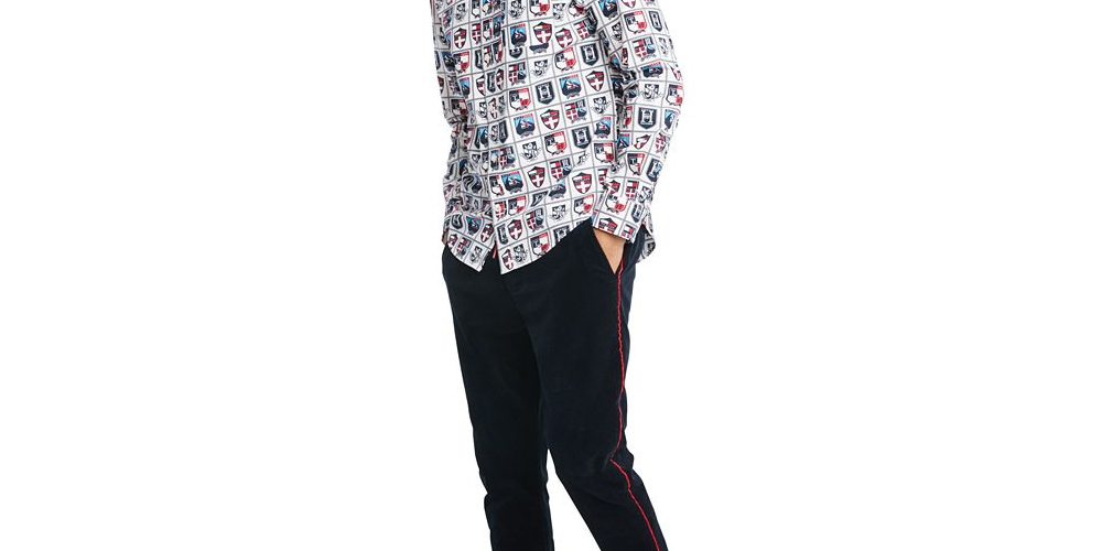 Camisa masculina Tommy Hilfiger com estampa de botões e ajuste personalizado, branca, tamanho pequeno