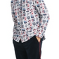 Camisa masculina Tommy Hilfiger com estampa de botões e ajuste personalizado, branca, tamanho pequeno