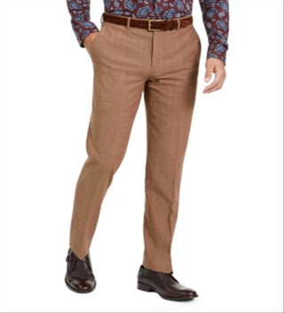 Bar III Masculino Slim Fit Active Stretch Performance Suit Calças Separadas Marrom Tamanho 33X32