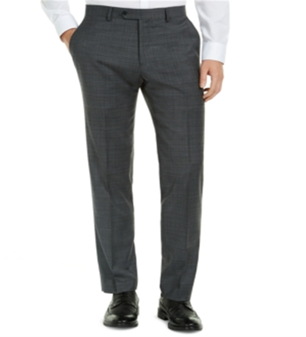 Calça de terno xadrez elástica Tommy Hilfiger masculina Modern Fit THFlex cinza tamanho 36x34