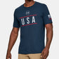 Camiseta Under Armour Academy Masculina Azul Tamanho X-G