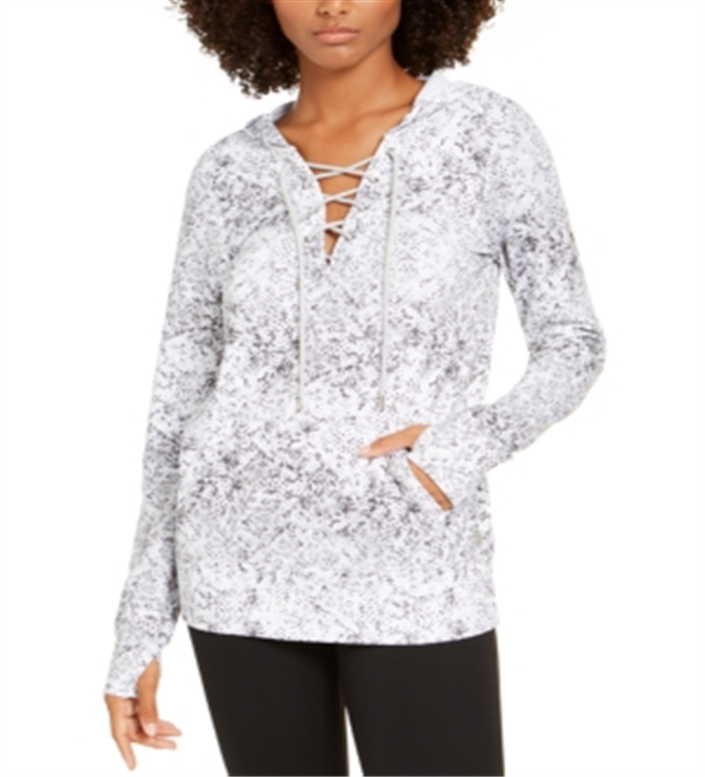 Blusa de moletom divertida fitness feminina Ideology, branca, tamanho médio